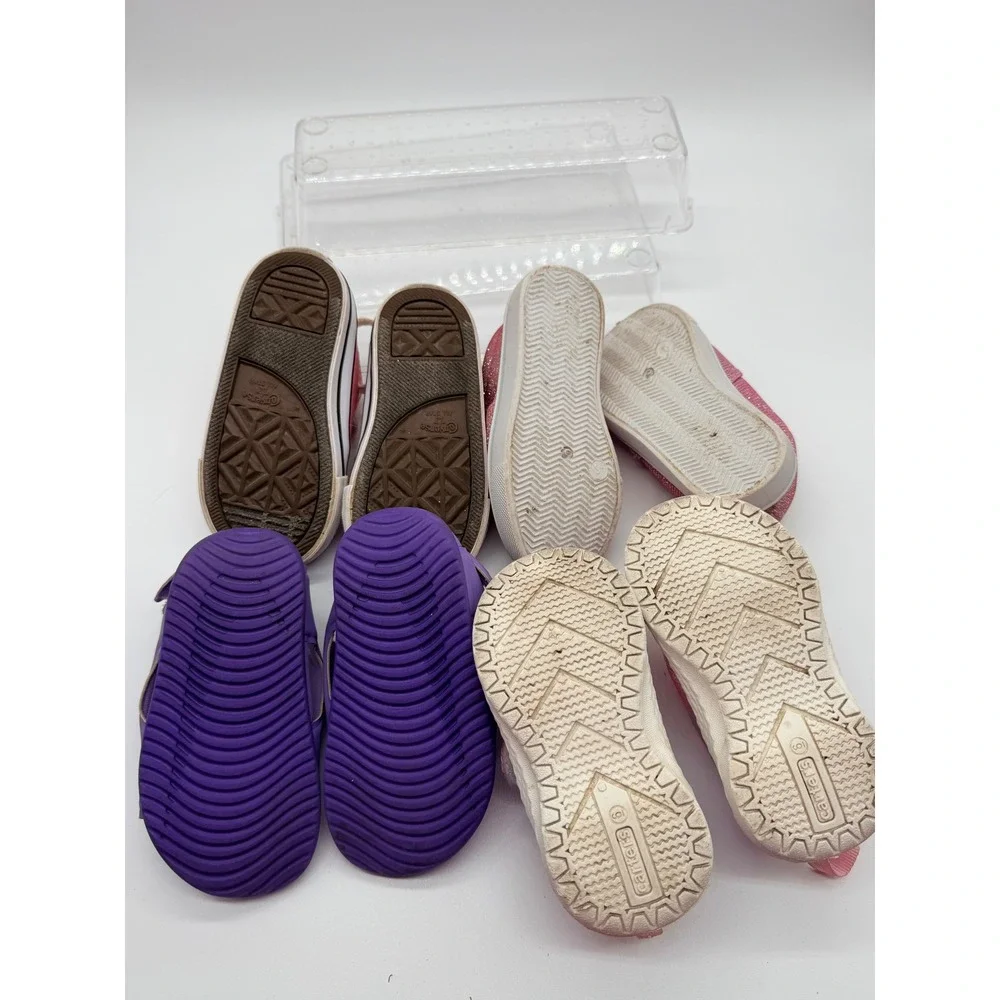 Toddler Girl Shoes Lot Size 6 Nike Converse Sneakers Sandals Pink Purple